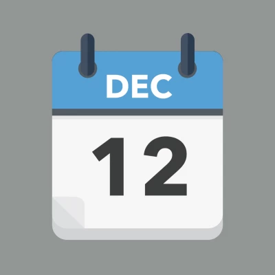Calendar icon showing 12th December