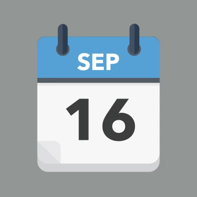 Calendar icon showing 16th September