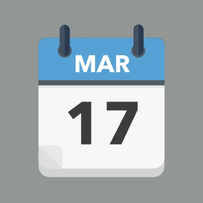 Calendar icon showing 17th March