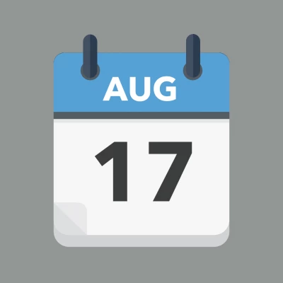 Calendar icon showing 17th August
