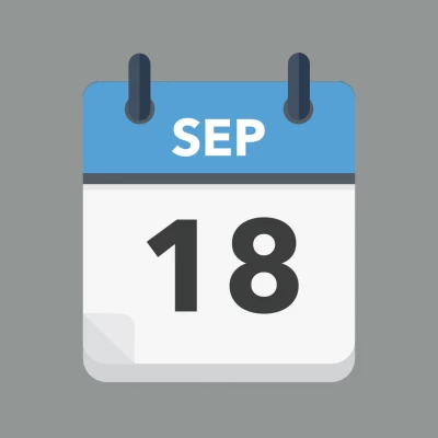 Calendar icon showing 18th September