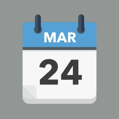 Calendar icon showing 24th March